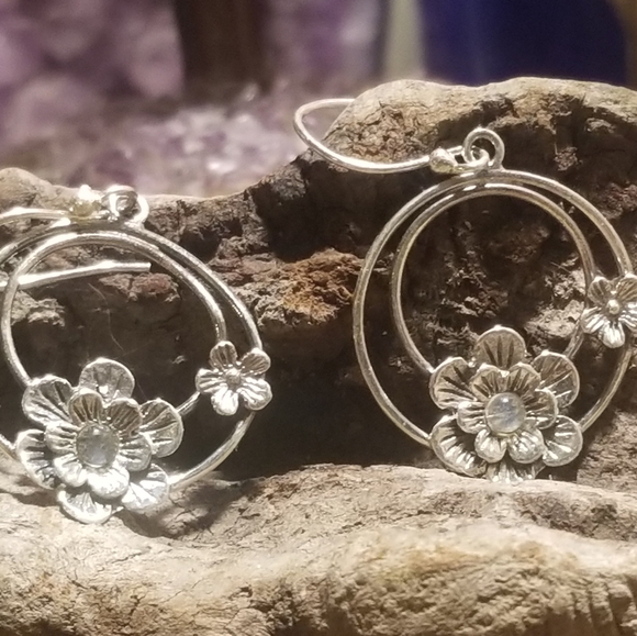 Labradorite and Sterling Earrings - Picture 1 of 5